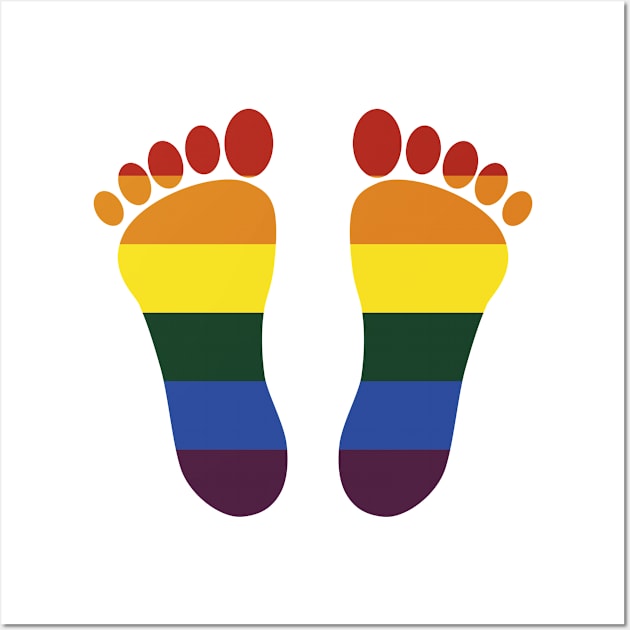 Feet silhouette LGBT colors Wall Art by GoshaDron